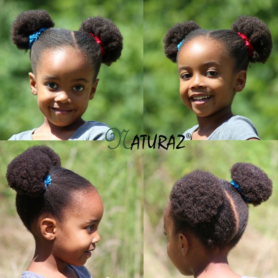 KIDS NATURAL BACK TO SCHOOL HAIRSTYLES: THE PLAITED UP DO(Fast hairstyle  for little black girls) - YouTube