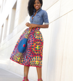 African Printed Midi Skirt